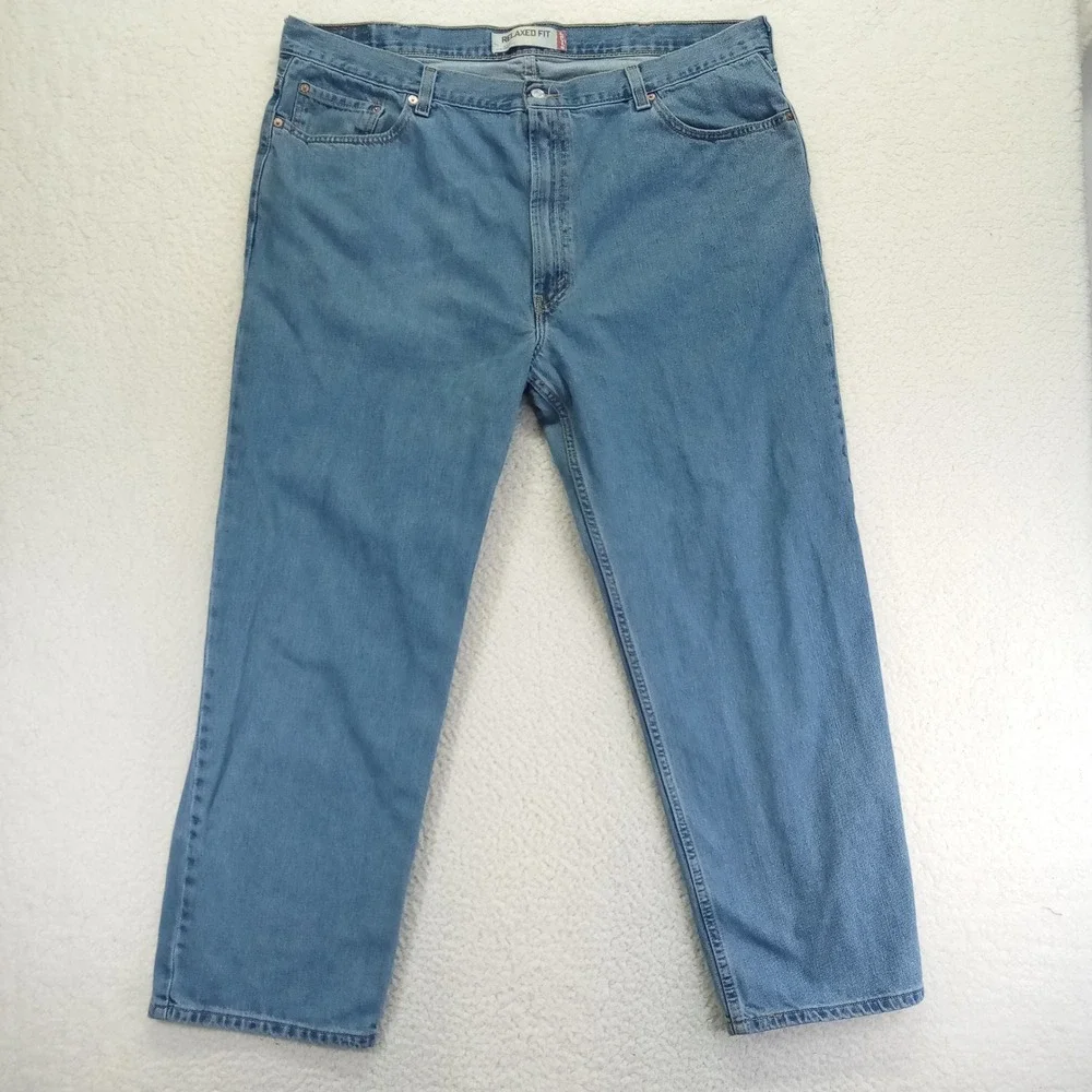 Levis 550 Relaxed Fit Blue Jeans Mens 44x30 Medium Wash Tapered Leg Denim Cotton